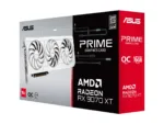 Asus Prime Radeon RX 9070 XT White OC Edition 16GB GDDR6   AMD   16 GB   Radeon RX 9070 XT   GDDR6   HDMI ports quantity 1   PCI Express 5.0