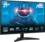 AOC   27B36X   27 ”   IPS   FHD   16:9   144 Hz   4 ms   1920 x 1080 pixels   300 cd/m²   HDMI ports quantity 1   Black