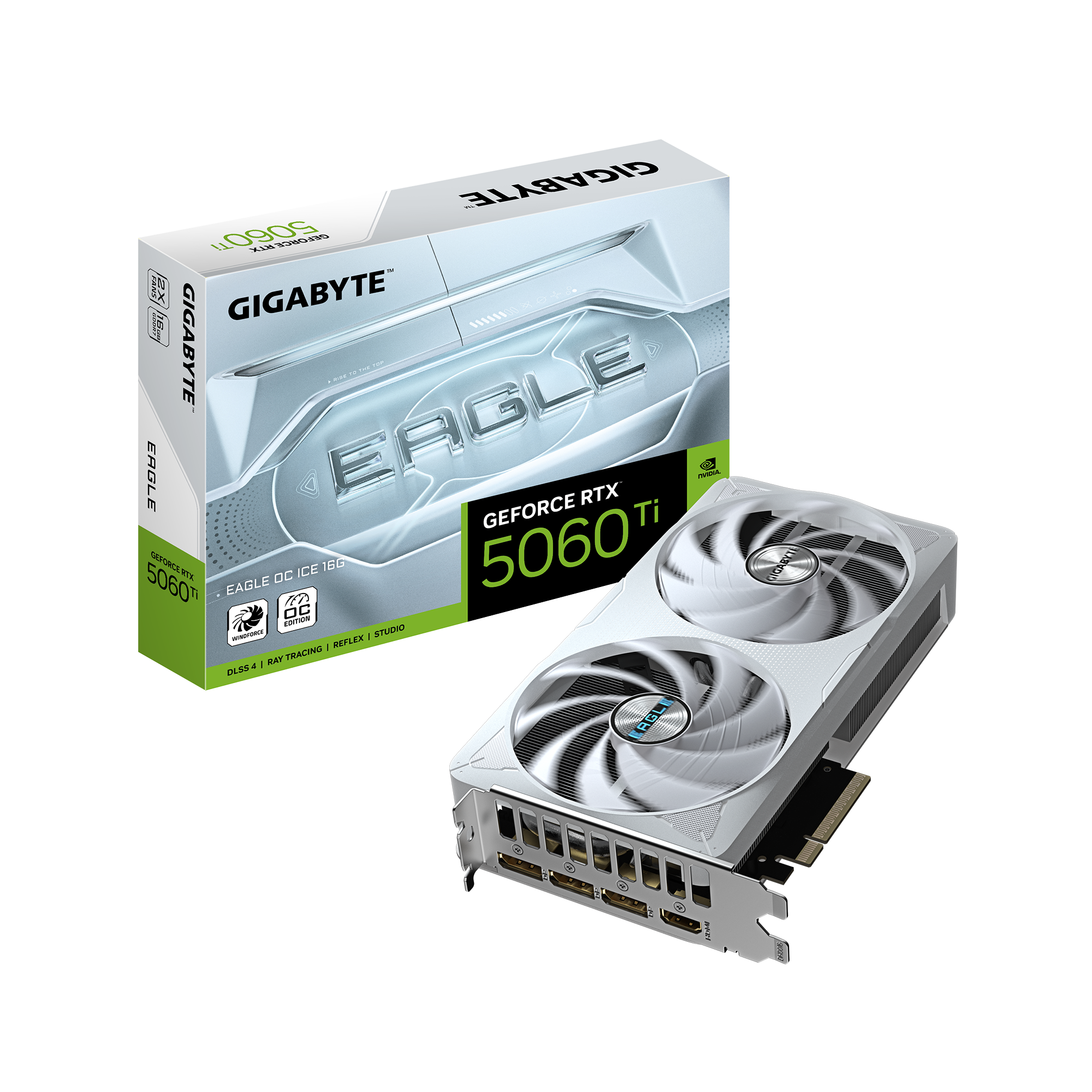 602325-gv-n506teagleoc-ice-16gd-4719331356088-0.webp Gigabyte GeForce RTX 5060 Ti EAGLE OC ICE 16G NVIDIA 16 GB GeForce RTX 5060 Ti GDDR7 HDMI ports quantity 1 PCI-E 5.0