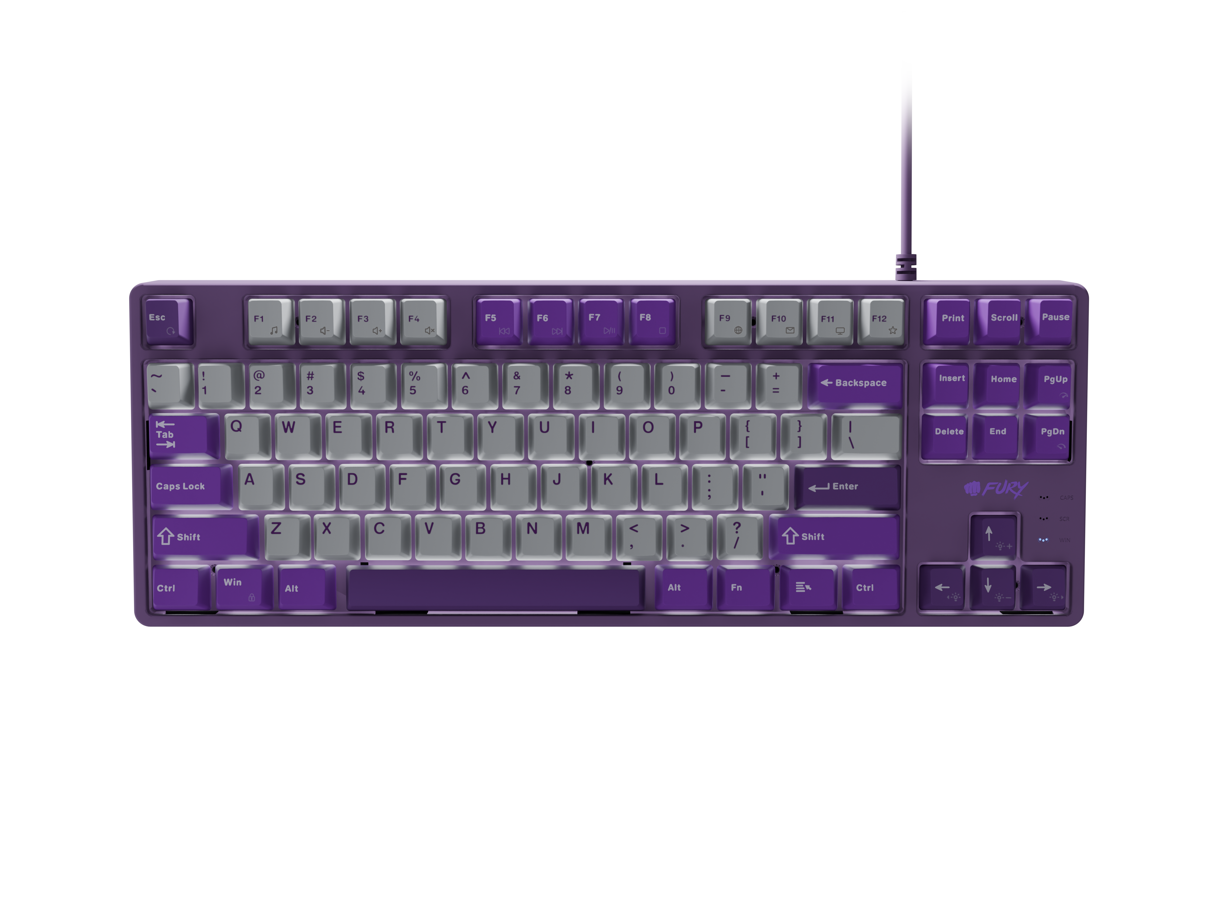 602719-nfu-2350-5901969449686-0.webp Fury Kanabo K2 Gaming Keyboard Wired US Gray/Purple USB Type-A Linear