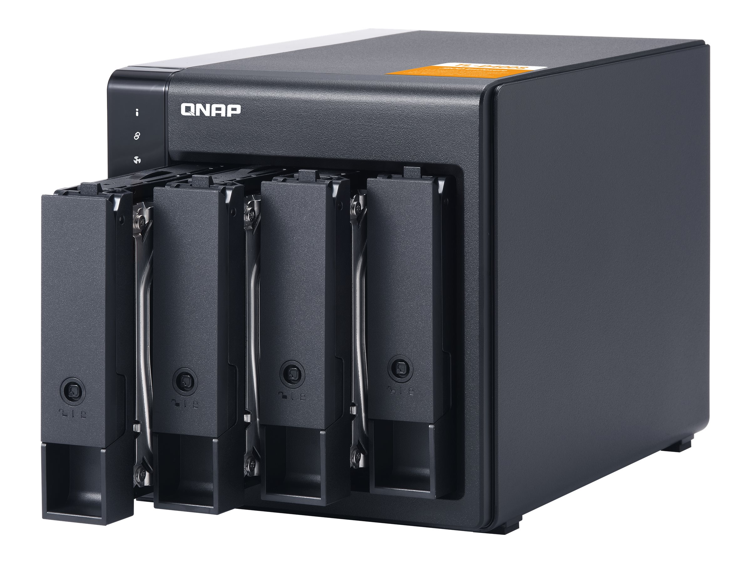 602742-tl-d400s-4713213515952-0.webp QNAP High-performance Desktop SATA 6Gbps JBOD Storage Enclosure TL-D400S Black