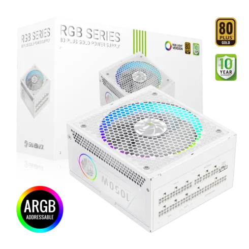 Gamemax PSU   RGB 1050G WH   1050 W   Gold   White   Full Modular