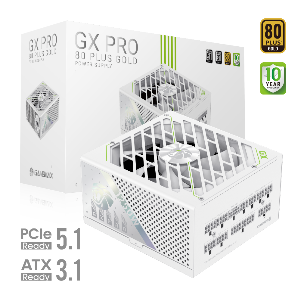 603066-gx-pro-1250g-wh-6931858767699-0.webp Gamemax PSU GX PRO 1250G WH 1250 W Gold White Full Modular