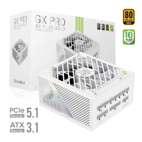 Gamemax PSU   GX PRO 1050G WH   1050 W   Gold   White   Full Modular