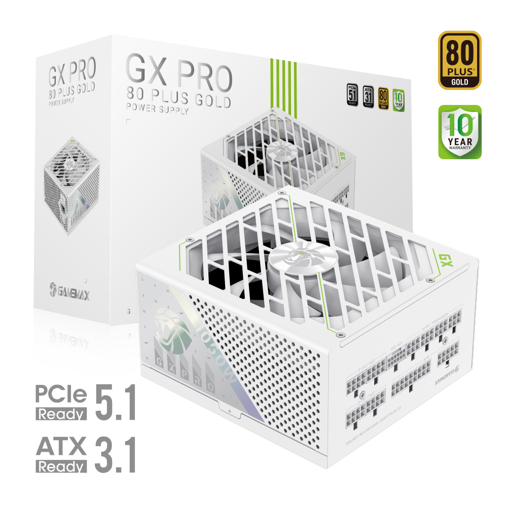 603067-gx-pro-1050g-wh-6931858767675-0.webp Gamemax PSU GX PRO 1050G WH 1050 W Gold White Full Modular