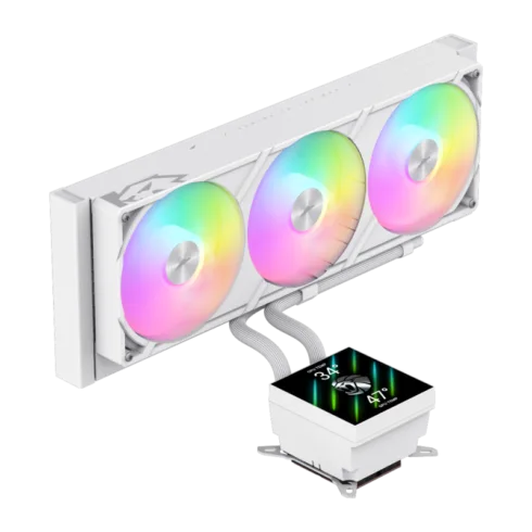 Gamemax CPU Liquid Cooler   GLACIER 360 LCD WH   White