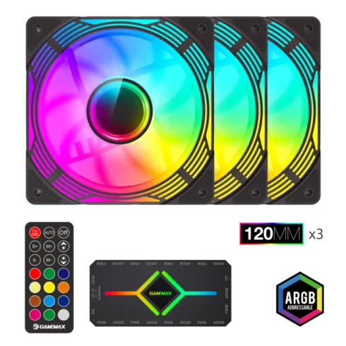 Gamemax Case Fan   KF300 BK   Black