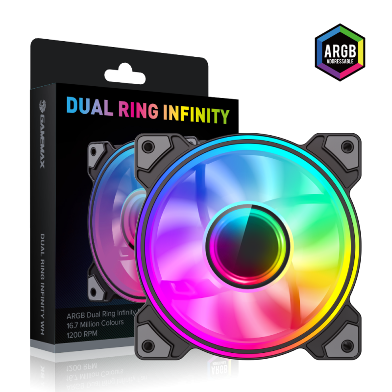 603111-dual-ring-infinity-bk-6931858791243-0.webp Gamemax Case Fan DUAL RING INFINITY BK Black