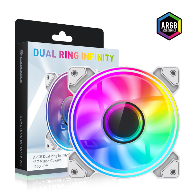 603113-dual-ring-infinity-wh-6931858791250-0.webp Gamemax Case Fan DUAL RING INFINITY WH White