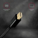 AXAGON MINI DP to HDMI cable, 1.8 m, 4K/30Hz   RVDM-HI14C2   1.8 m