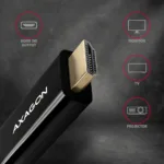 AXAGON MINI DP to HDMI cable, 1.8 m, 4K/30Hz   RVDM-HI14C2   1.8 m