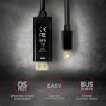 AXAGON MINI DP to HDMI cable, 1.8 m, 4K/30Hz   RVDM-HI14C2   1.8 m