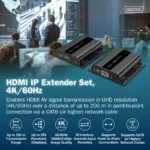 DIGITUS HDMI IP Extender Set, 4K/60Hz   Digitus