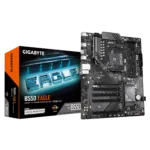 Gigabyte B550 EAGLE   Processor family AMD   Processor socket AM4   DDR4   Supported hard disk drive interfaces SATA, M.2   Number of SATA connectors 4