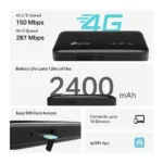 TP-LINK 4G LTE Mobile Wi-Fi   M7005   802.11ax   MU-MiMO No   no PoE   Antenna type Internal