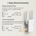 TP-LINK BE3600 Dual-Band Wi-Fi 7 Range Extender   RE225BE   802.11ax   2882/688 Mbit/s   Ethernet LAN (RJ-45) ports 1   MU-MiMO No   no PoE   Antenna type External