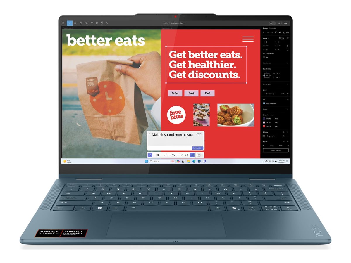 604348-83jr00bqnt-199275533655-0.webp Lenovo Yoga 7 2-in-1 14AKP10 14 WUXGA Touch AMD AI R7 350/16GB/512GB/AMD Radeon 860M Graphics/WIN11 Home/ENG Backlit kbd/Tidal Teal/2Y Warra Lenovo Yoga (w/o 65W Power adapter) 7 2-in-1 14AKP10 Tidal Teal 14 ” OLED Touchscreen WUXGA 1920 x 1200 pixels 60 Hz Glossy AMD Ryzen AI 7 350 16 GB LPDDR5 Solid-state drive capacity 512 GB AMD Radeon Graphics Windows Home 11 802.11be Bluetooth version 5.4 Keyboard language US international Keyboard backlit Warranty 24 month(s) Battery warranty 12 month(s)