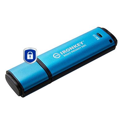 8321219e-de3d-4910-8c0b-64fbf8a9fa97-1 USB-C atminties įrenginys Kingston IronKey 32GB, šoninis vaizdas