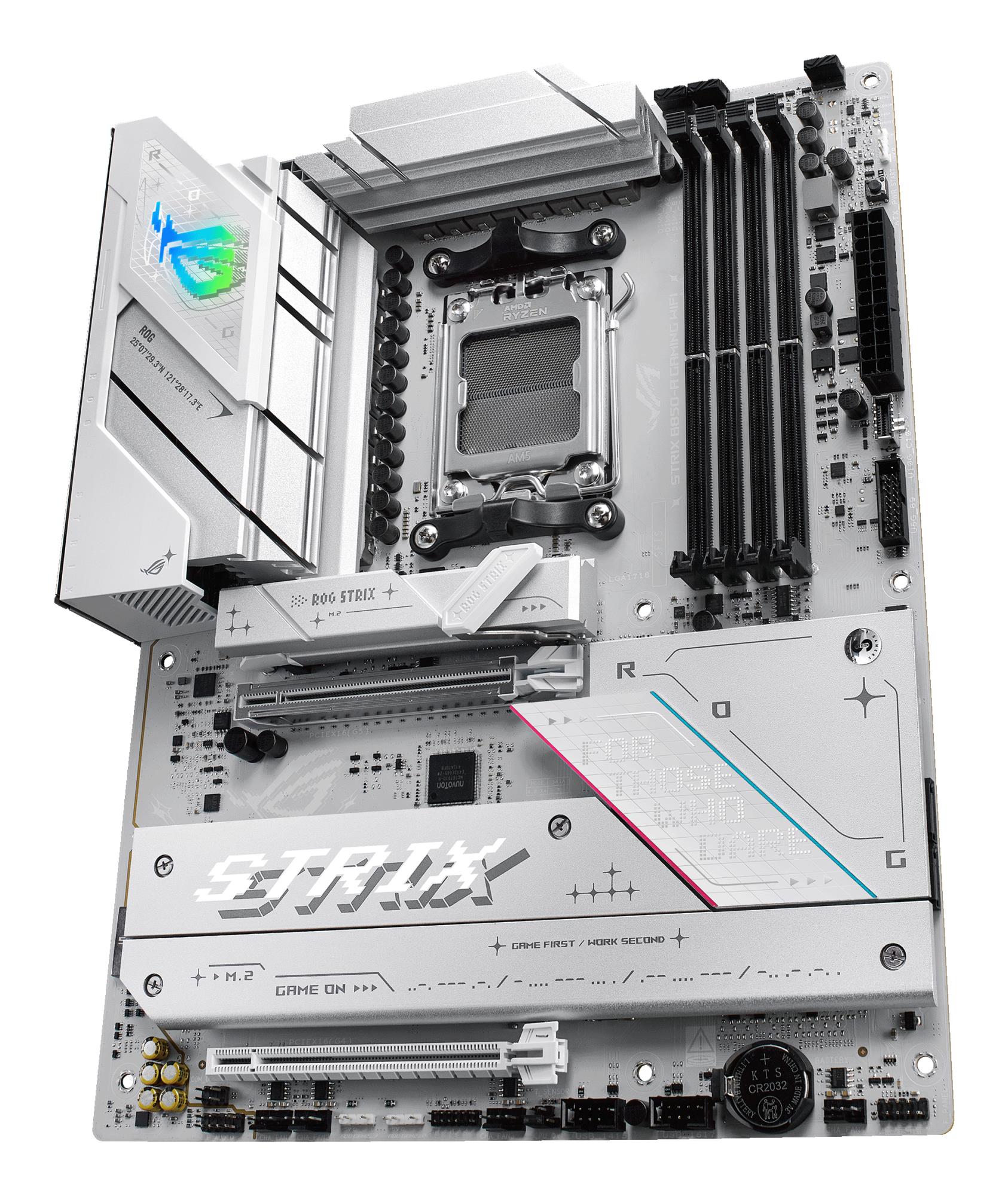 90f141ab-b248-4e2a-bbad-7c192e00d9b4 Mainboard ASUS AMD B850 SAM5 ATX Memory DDR5 Memory slots 4 1xPCI-Express 4.0 16x 1xPCI-Express 5.0 16x 4xM.2 1xHDMI 1xDisplayPort 12xUSB 2.0 3xUSB-C 1xOptical S/PDIF 1xRJ45 2xAudio port STRIXB850-AGAMINGWIFI