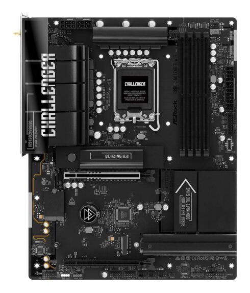 ASROCK B860 Challenger Wi-Fi motininė plokštė su DDR5 RAM ir LGA 1851 socketu