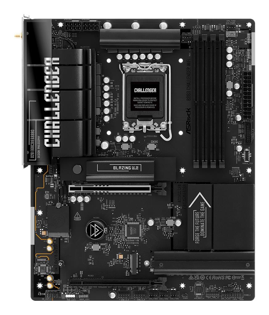 95019059-748b-4953-853b-7a964cf789cd-1 ASROCK B860 Challenger Wi-Fi motininė plokštė su DDR5 RAM ir LGA 1851 socketu