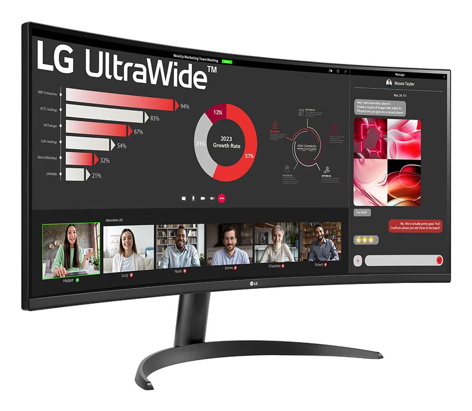 9cd29ead-bbe7-43c9-9355-0409d3819aef LCD Monitor LG 34″ Curved/21 : 9 Panel VA 3440×1440 21:9 100 Hz 5 ms Tilt 34WR50QK-B