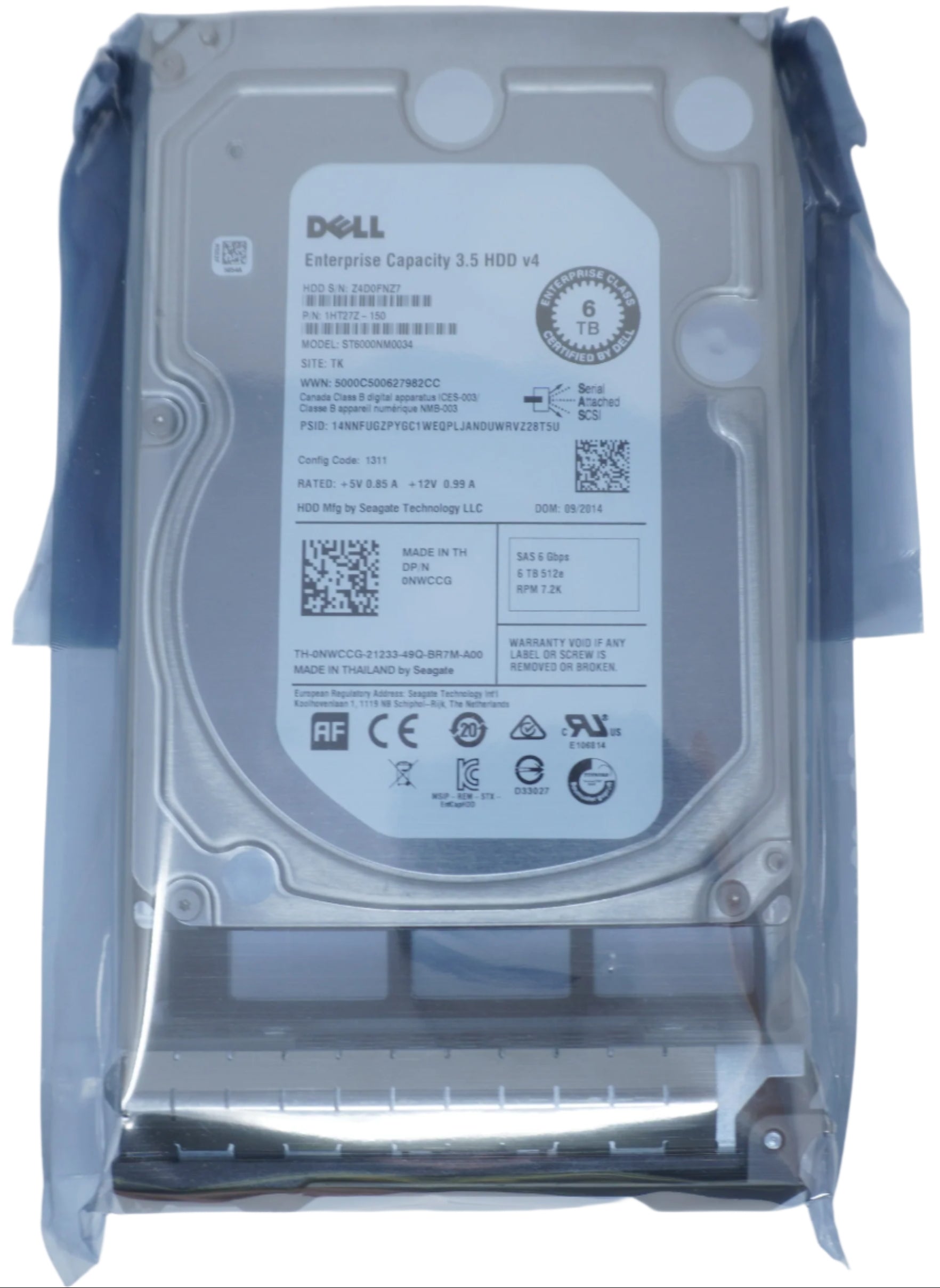 Dell ST6000NM0034 6TB SAS HDD Dell Seagate ST6000NM0034 6TB SAS 3.5 HDD