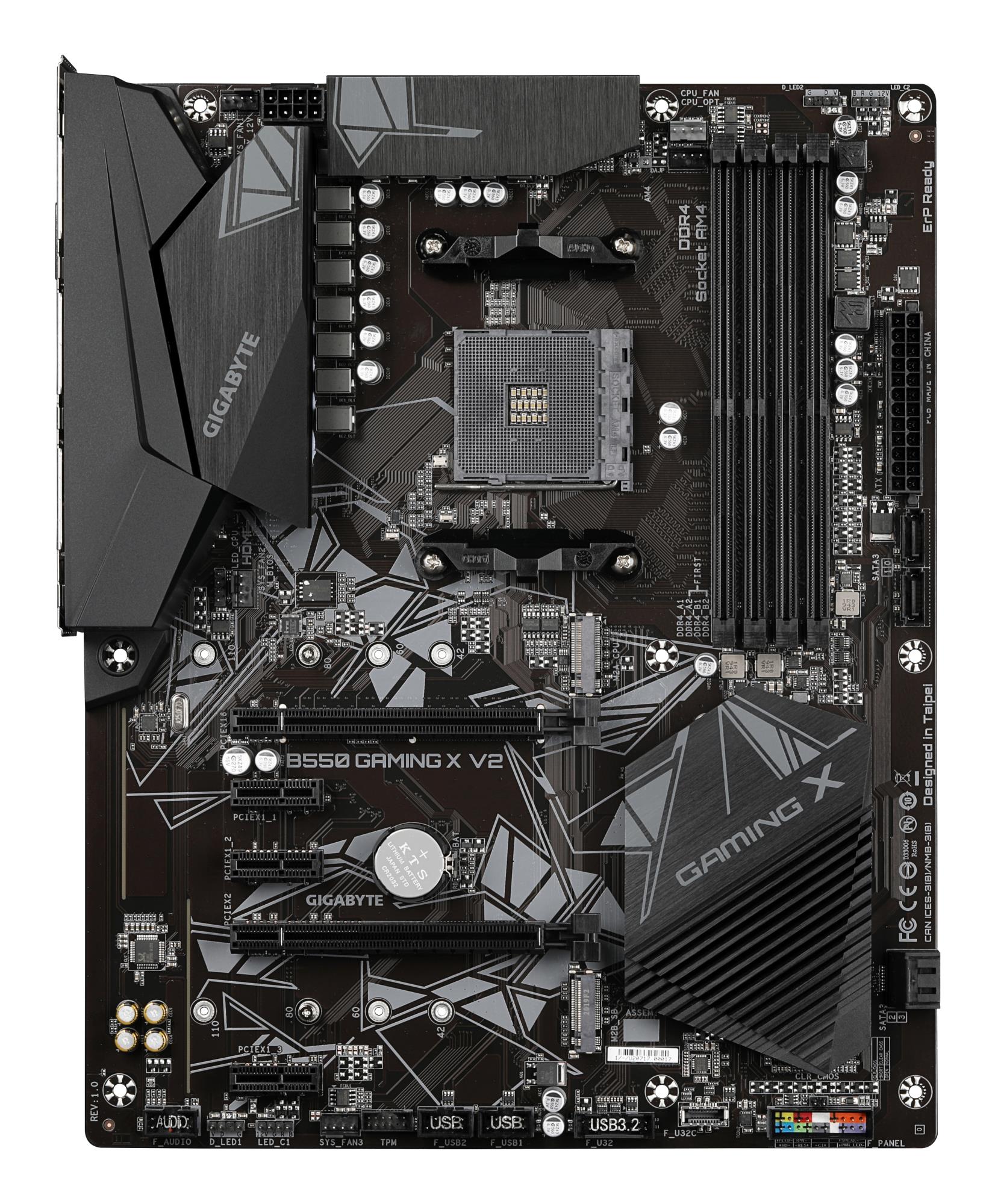 a825006d-f201-4453-a30c-9423e0b7c6b9 Mainboard GIGABYTE AMD B550 SAM4 ATX Memory DDR4 Memory slots 4 3xPCI-Express 3.0 1x 1xPCI-Express 3.0 2x 1xPCI-Express 4.0 16x 2xM.2 1xDVI-D 1xHDMI 2xAudio-In 1xAudio-Out 2xUSB 2.0 4xUSB 3.2 1xPS/2 1xRJ45 B550GAMINGXV21.3