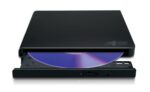 DVD RW USB2 8X EXT su atidarytu dangteliu ir disku viduje