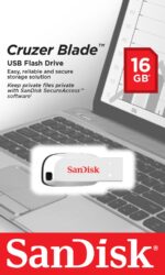 Atmintinė SanDisk Cruzer Blade 16GB, šoninis vaizdas su USB jungtimi