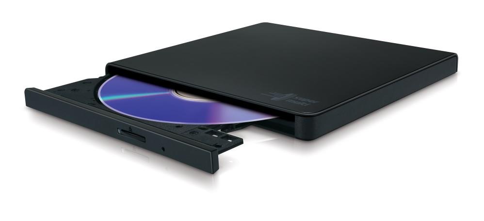 b1898000-6640-4b28-aa30-a5da09001434 DVD RW USB2 8X EXT su atidarytu dangteliu ir disku viduje