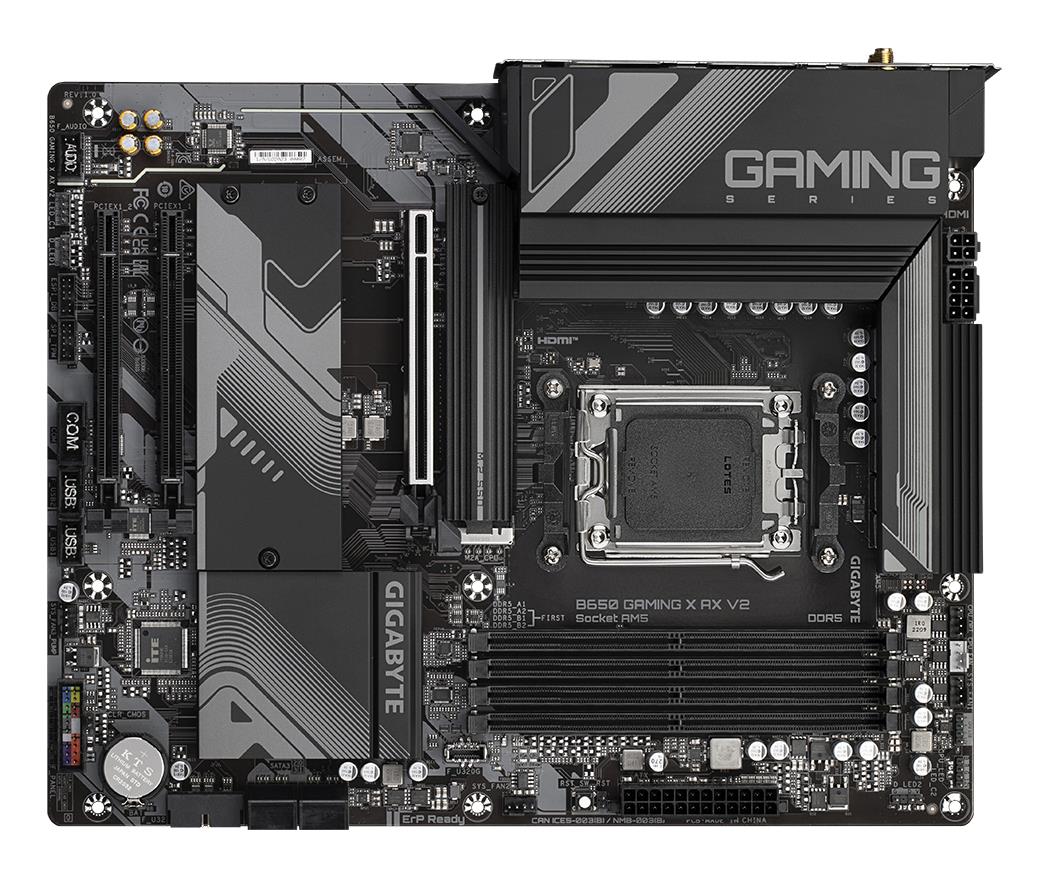 bf6f825a-c114-4126-97e2-c4acba1dc5eb Mainboard GIGABYTE AMD B650 SAM5 ATX Memory DDR5 Memory slots 4 1xPCI-Express 16x 1xPCI-Express 3.0 1x 3xM.2 1xHDMI 1xDisplayPort 3xUSB 2.0 4xUSB 3.2 1xUSB-C 1xPS/2 1xRJ45 3xAudio port B650GAMINGXAXV21.2
