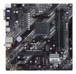 Mainboard ASUS AMD B550 SAM4 MicroATX 2xPCI-Express 3.0 1x 2xM.2 1xPCI-Express 4.0 16x Memory DDR4 Memory slots 4 1x15pin D-sub 1xDVI 1xHDMI 6xUSB 3.2 1xPS/2 1xRJ45 3xAudio port PRIMEB550M-K