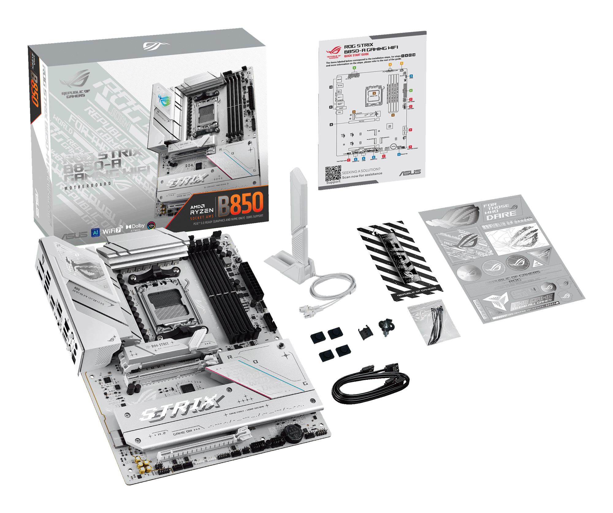 c70e3a74-8d2c-4caf-80bf-cf570a0612ec Mainboard ASUS AMD B850 SAM5 ATX Memory DDR5 Memory slots 4 1xPCI-Express 4.0 16x 1xPCI-Express 5.0 16x 4xM.2 1xHDMI 1xDisplayPort 12xUSB 2.0 3xUSB-C 1xOptical S/PDIF 1xRJ45 2xAudio port STRIXB850-AGAMINGWIFI
