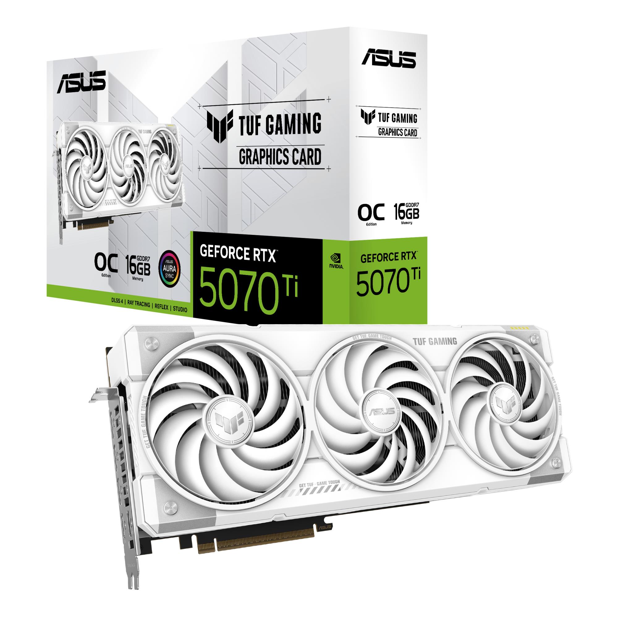 cc3b5b16-ed3e-4435-8304-687fbc48560d Graphics Card ASUS NVIDIA GeForce RTX 5070 Ti 16 GB GDDR7 256 bit PCI Express 5.0 Active RTX5070TI-O16G-WHITE-GAM