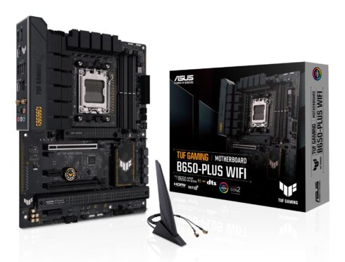 Mainboard ASUS AMD B650 SAM5 ATX Memory DDR5 Memory slots 4 2xPCI-Express 4.0 1x 2xPCI-Express 4.0 16x 3xM.2 1xHDMI 1xDisplayPort 4xUSB 2.0 2xUSB 3.2 2xUSB-C 1xRJ45 5xAudio port TUFGAMINGB650-PLUSWIFI
