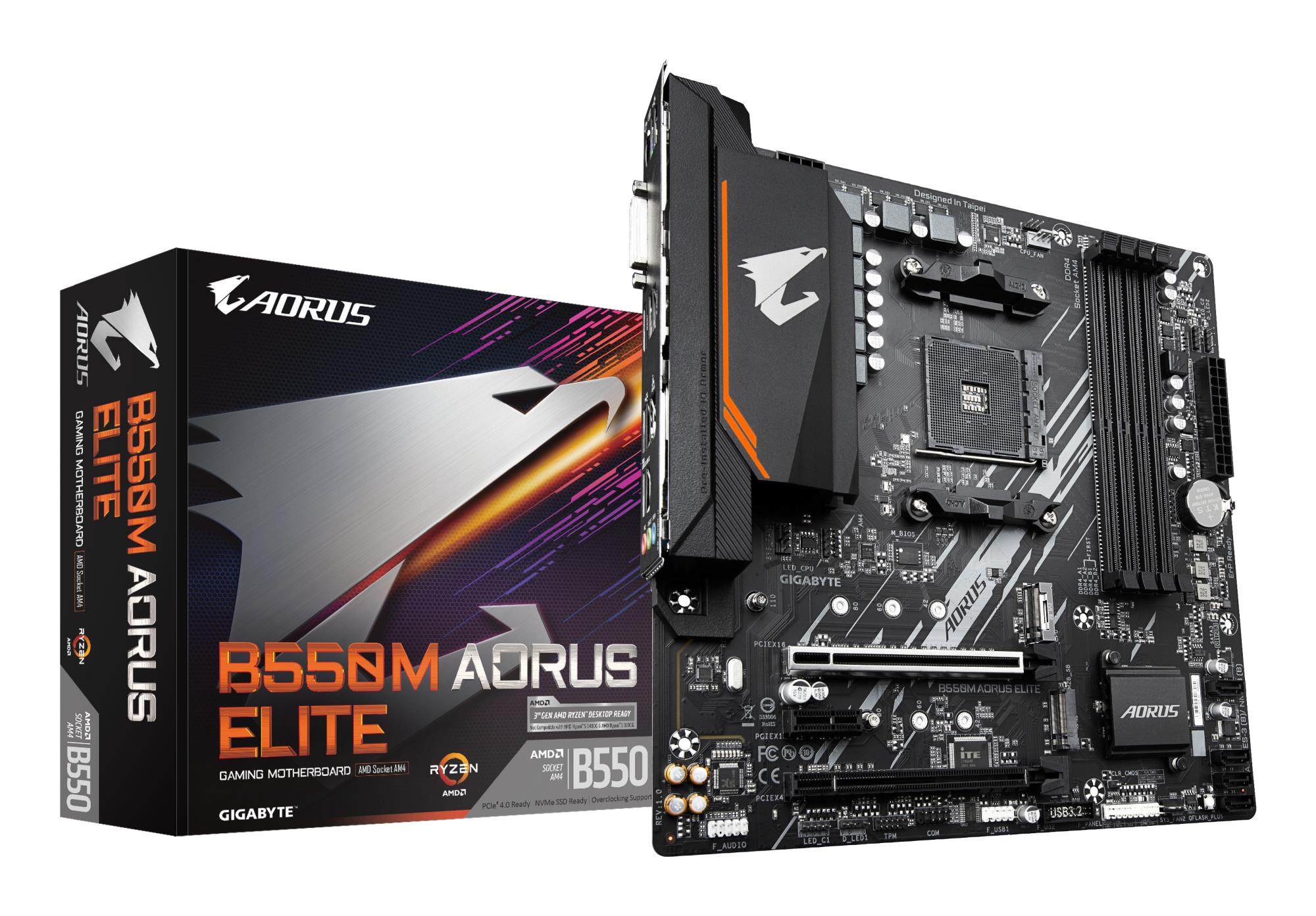 d295e9a8-dbcc-49fc-b062-daa6a9f8a5ed Mainboard GIGABYTE AMD B550 SAM4 Micro-ATX Memory DDR4 Memory slots 4 1xPCI-Express 3.0 1x 1xPCI-Express 3.0 4x 1xPCI-Express 4.0 16x 2xM.2 1xDVI-D 1xHDMI 2xAudio-In 1xAudio-Out 4xUSB 2.0 4xUSB 3.2 1xPS/2 1xRJ45 B550MAORUSELITE1.3