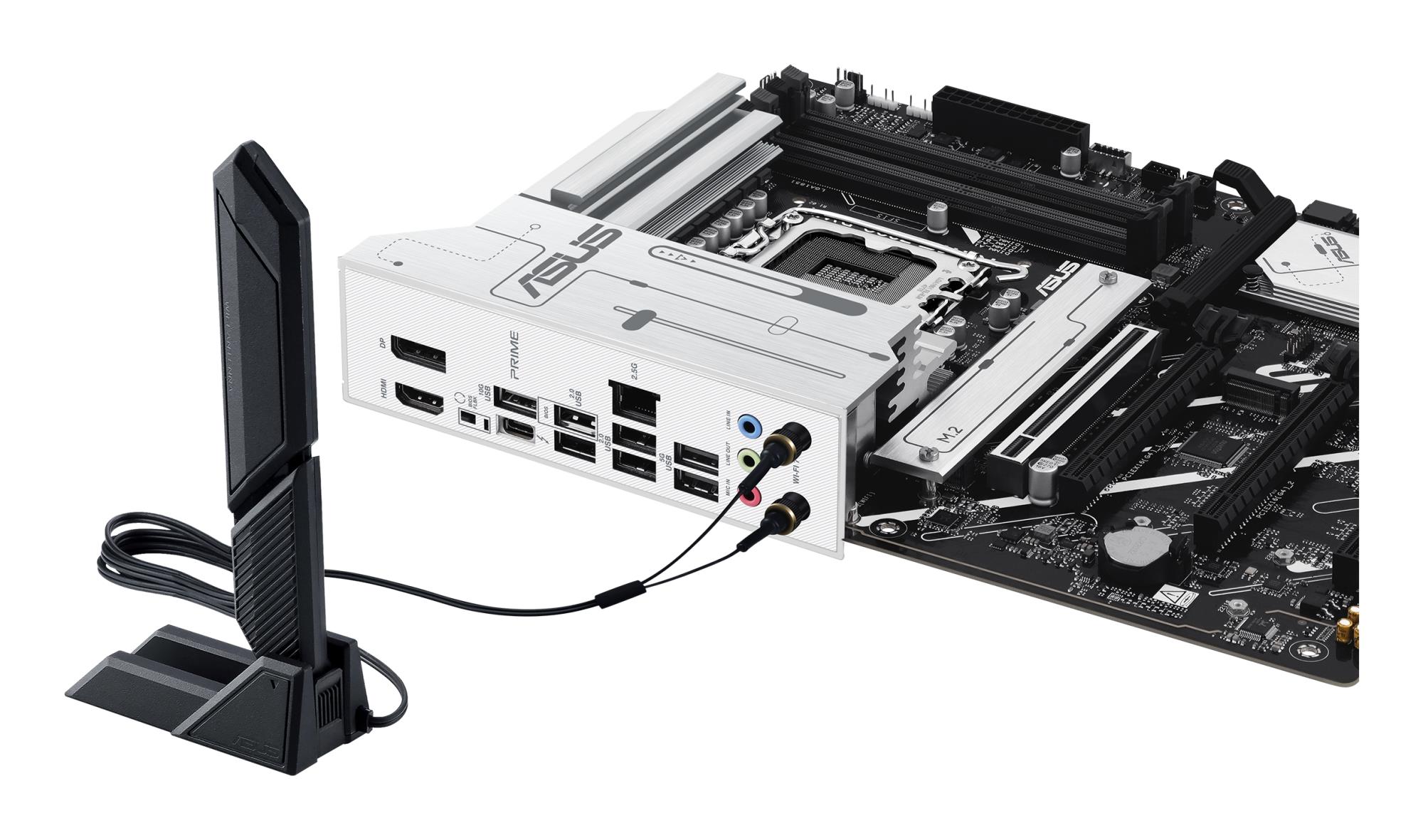 da270bb5-0dd1-4ac8-9db4-b744eee69da3 Mainboard ASUS Intel Z890 LGA1851 ATX Memory DDR5 Memory slots 4 3xPCI-Express 4.0 16x 1xPCI-Express 5.0 16x 4xM.2 1xHDMI 1xDisplayPort 1xAudio-In 1xAudio-Out 1xMicrophone 4xUSB 2.0 2xUSB 3.0 1xUSB 3.1 1xUSB-C w/Thunderbolt 1xRJ45 PRIMEZ890-PWIFI