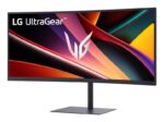 Monitorius LG 34" su išlenktu ekranu, matomas iš šono