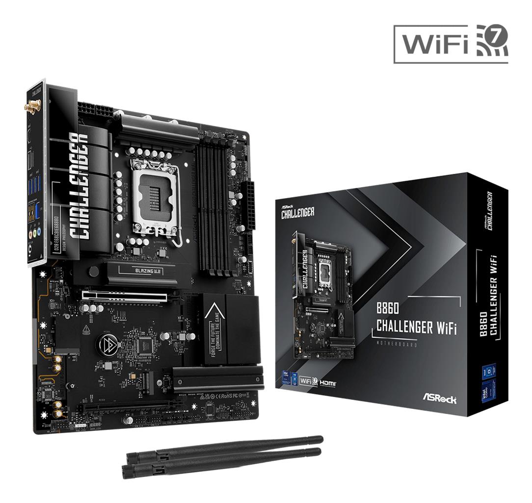 e36d266a-7e2f-44bf-be96-718fc638a161-1 Mainboard ASROCK Intel B860 LGA 1851 (Socket V1) ATX RAM DDR5-SDRAM 4xSlots Wi-Fi Yes Bluetooth Yes 1xNumber of M.2 (M) slots B860CHALLENGERWIFI