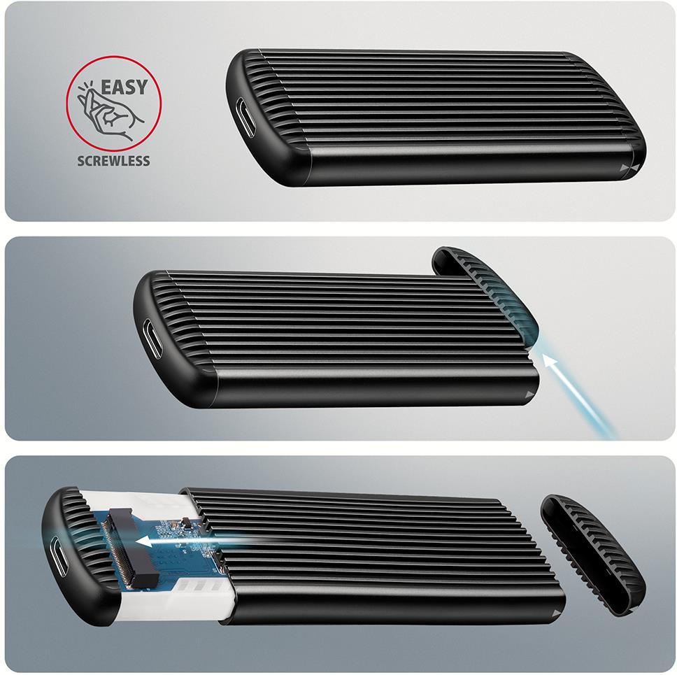 e3e64eb5-7d22-447d-9030-047c163087bd SSD ACC ENCLOSURE M.2 NVME/USB-C EEM2-SC AXAGON
