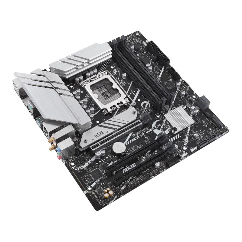 07715e59-735c-46cf-b71b-103ae9f5e57d Mainboard ASUS Intel B760 Express LGA1700 Micro-ATX Memory DDR4 Memory slots 4 3xPCI-Express 4.0 16x 2xM.2 2xHDMI 1xDisplayPort 4xUSB 2.0 2xUSB 3.2 1xPS/2 1xRJ45 3xAudio port PRIMEB760M-AWIFID4