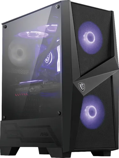 MSI MAG FORGE 100M PC Case, Mid-Tower, USB 3.2, Black   MSI   MAG FORGE 100M   Black   ATX