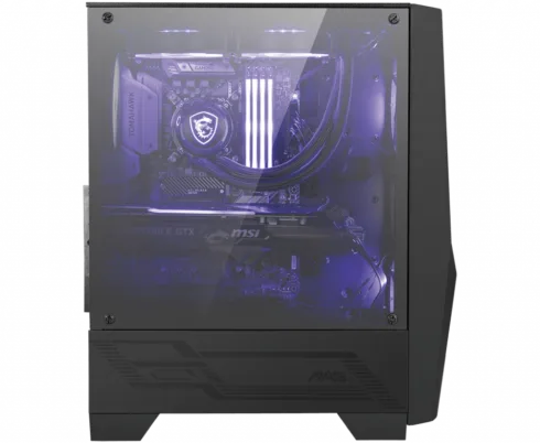 MSI MAG FORGE 100M PC Case, Mid-Tower, USB 3.2, Black   MSI   MAG FORGE 100M   Black   ATX