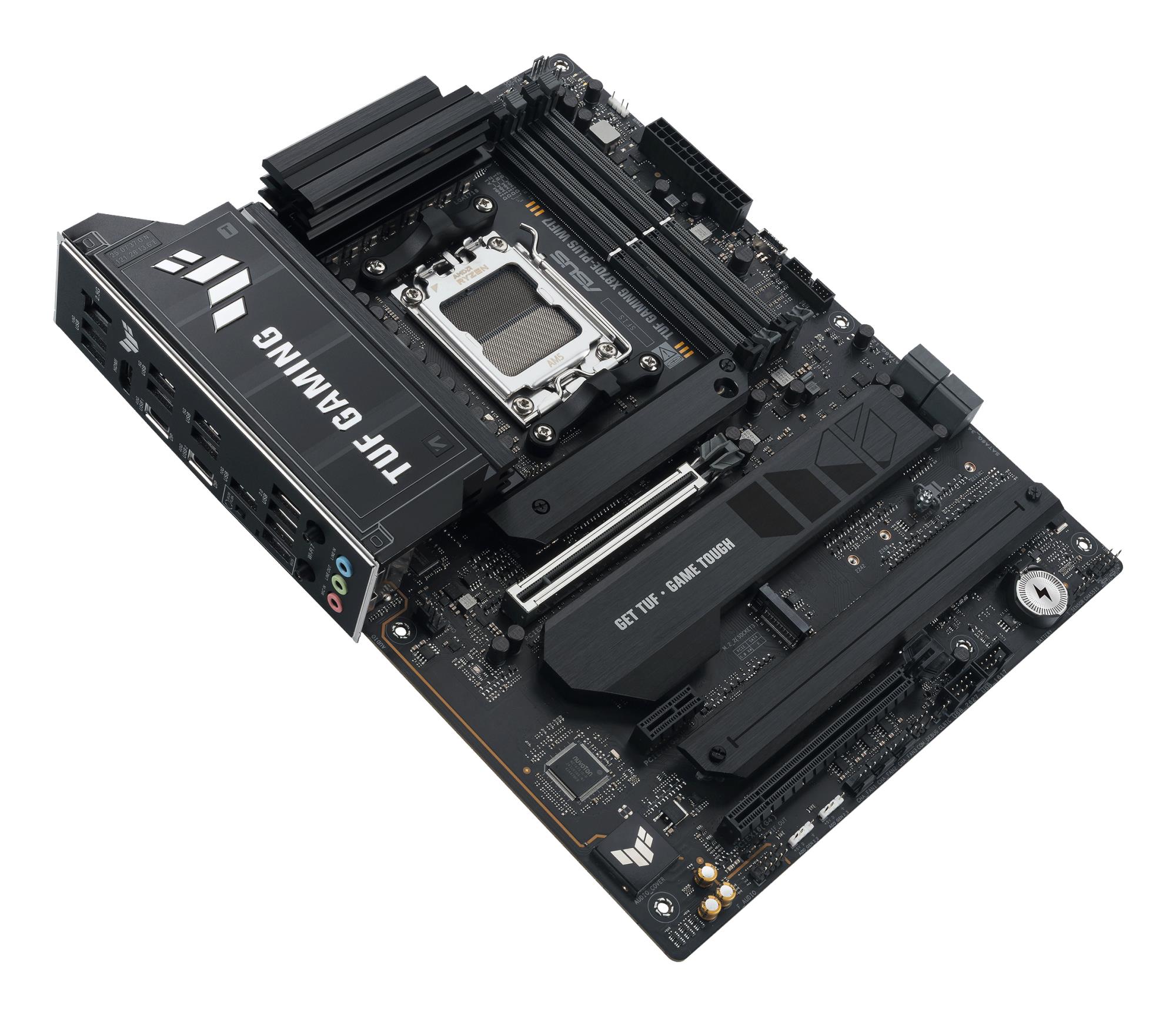 2a76861a-1cef-48b1-98fe-a066f85eb947 Mainboard ASUS AMD X870E SAM5 ATX Memory DDR5 Memory slots 4 1xPCI-Express 3.0 1x 1xPCI-Express 4.0 16x 1xPCI-Express 5.0 16x 4xM.2 1xHDMI 4xUSB 2.0 7xUSB 3.2 2xUSB-C 1xRJ45 3xAudio port TUFGAMX870E-PLUSWIFI7