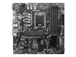 MSI   PRO B760M-P   Processor family Intel   Processor socket  LGA1700   DDR5 DIMM   Memory slots 4   Supported hard disk drive interfaces 	SATA, M.2   Number of SATA connectors 4   Chipset Intel B760   mATX