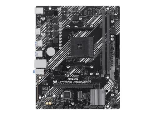 Asus   Processor family AMD A520   Processor socket 1 x Socket AM4   2 DIMM slots – DDR4, ECC, unbuffered   Supported hard disk drive interfaces SATA-600 (RAID), 1 x M.2   Number of SATA connectors 4
