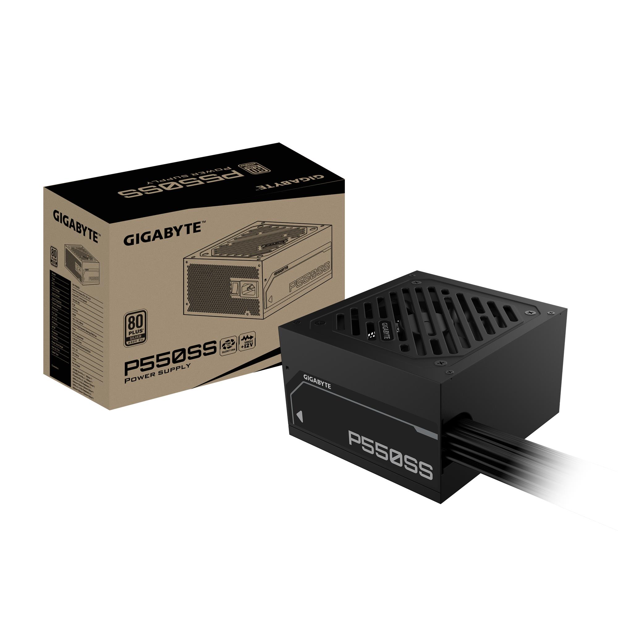 4eb9b732-218c-4ce1-af73-0755c7d4b0d9 Power Supply GIGABYTE 550 Watts Efficiency 80 PLUS SILVER PFC Active MTBF 100000 hours GP-P550SS