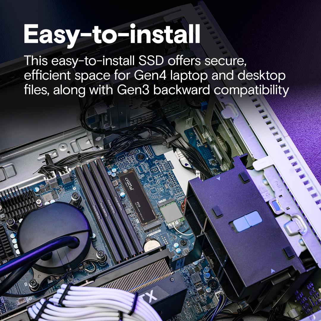 55f71e22-d8ee-45e4-ace5-7ab0634ed807 SSD CRUCIAL 800xTBW rating Read speed 7100 MB/s Write speed 6000 MB/s NVMe Yes PCI Express 4.0 M.2 4000 GB CT4000P310SSD8