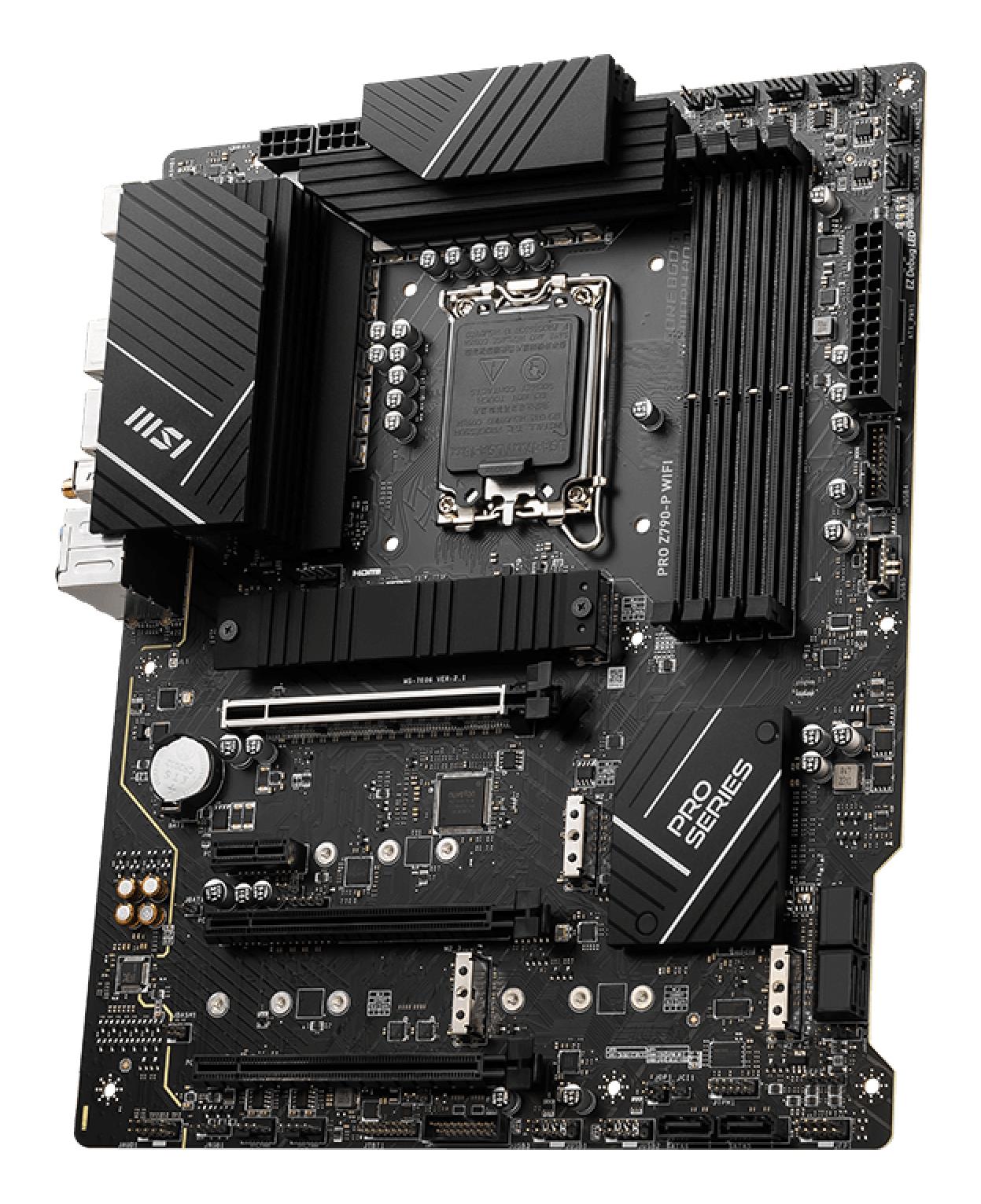 7b747cb8-7039-4d13-9c8d-18befd3e070a Mainboard MSI Intel Z790 LGA1700 ATX Memory DDR5 Memory slots 4 1xPCI-Express 1x 3xPCI-Express 16x 4xM.2 1xHDMI 1xDisplayPort 4xUSB 2.0 3xUSB 3.2 1xUSB-C 1xPS/2 6xAudio port PROZ790-PWIFI